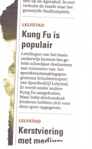 kung fu is populair in Lelystad